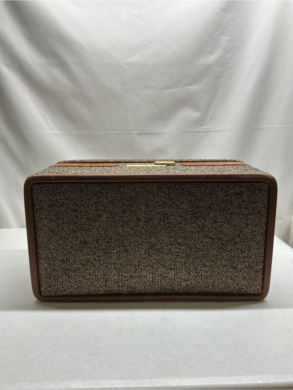 Vintage Hartmann Tweed Travel Train Case with Leather Trim 2 Zip Pouches Inside - Picture 6 of 16